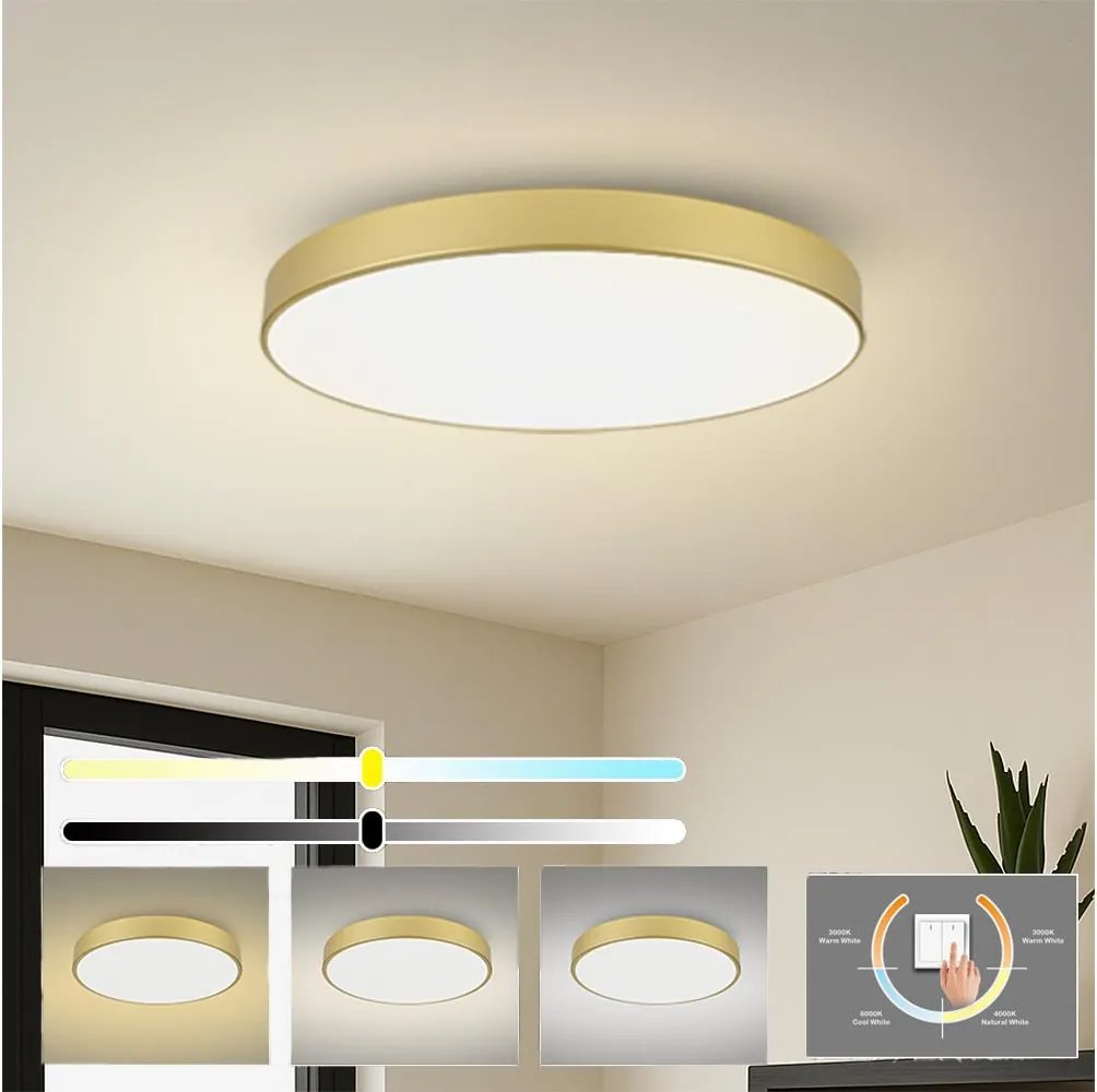 Brilagi-LED mennyezeti lámpatest POOL LED/128W/230V 3000/4000/6000K Ø 100 cm arany