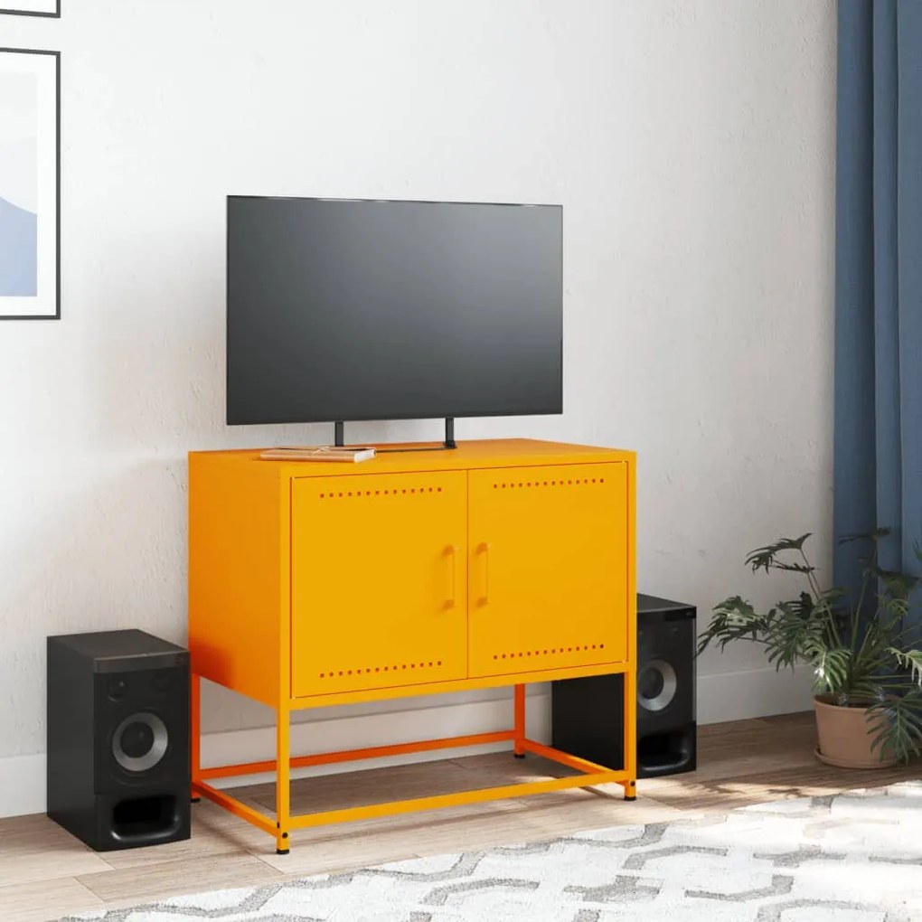 mustársárga acél TV-szekrény 68,5x39x60,5 cm