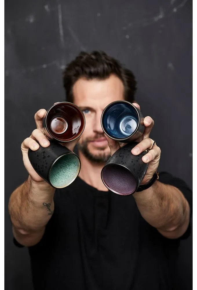 Fekete kerámia bögre szett 4 db-os lattéhoz 270 ml Gastro Black/Mix – Bitz