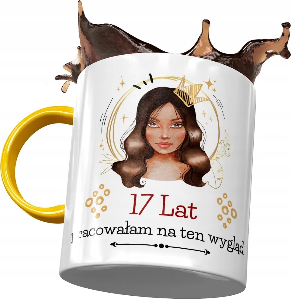 Sárga Bögre Születésnapra 17 17. 17. Ajándék Nyomtatott Fotóval