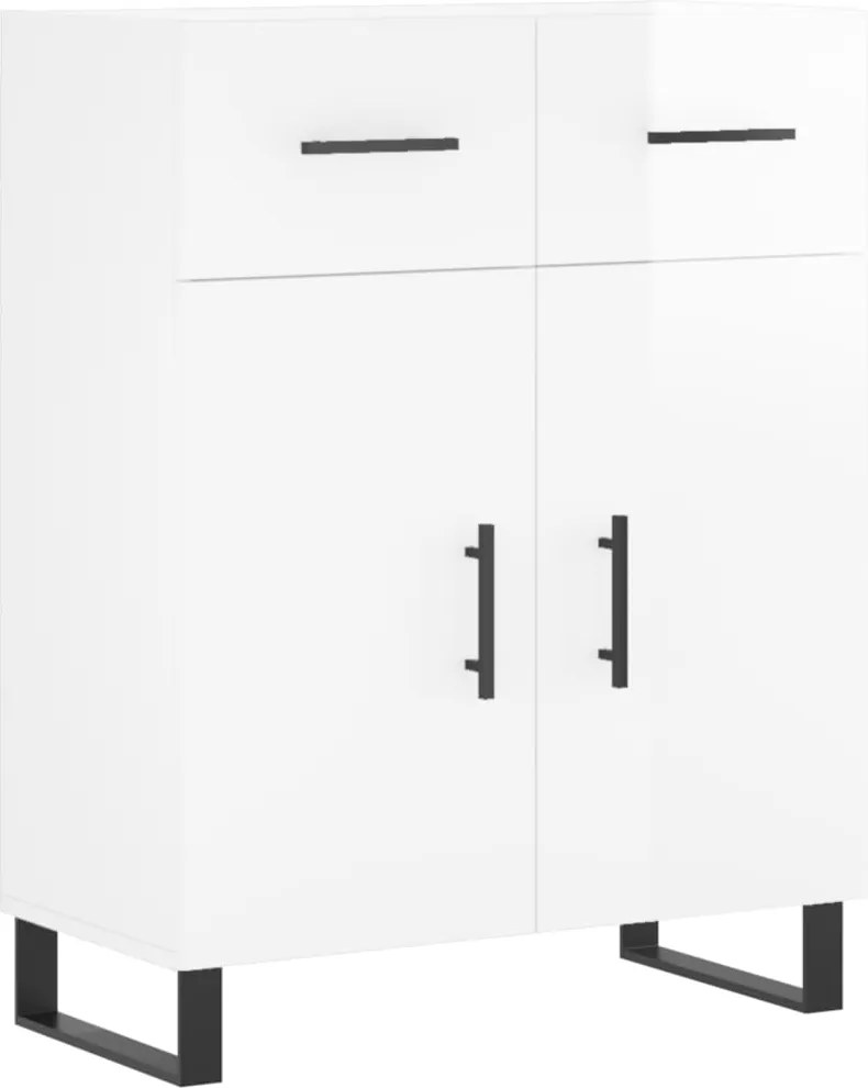 vidaXL magasfényű fehér szerelt fa tálalószekrény 69,5 x 34 x 90 cm