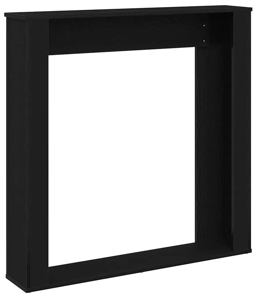 fekete tölgy színű szerelt fa kandallóburkolat 100x20x100 cm