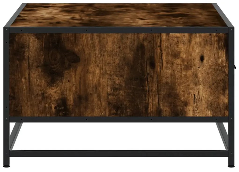 füstös tölgy szerelt fa és fém dohányzóasztal 90 x 57 x 35 cm