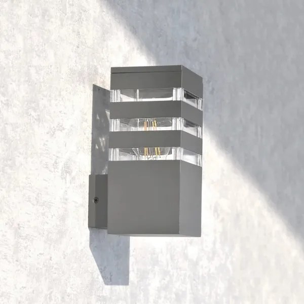 TEKSAS kültéri fali lámpa 1xE27/12W/230V IP44 antracit