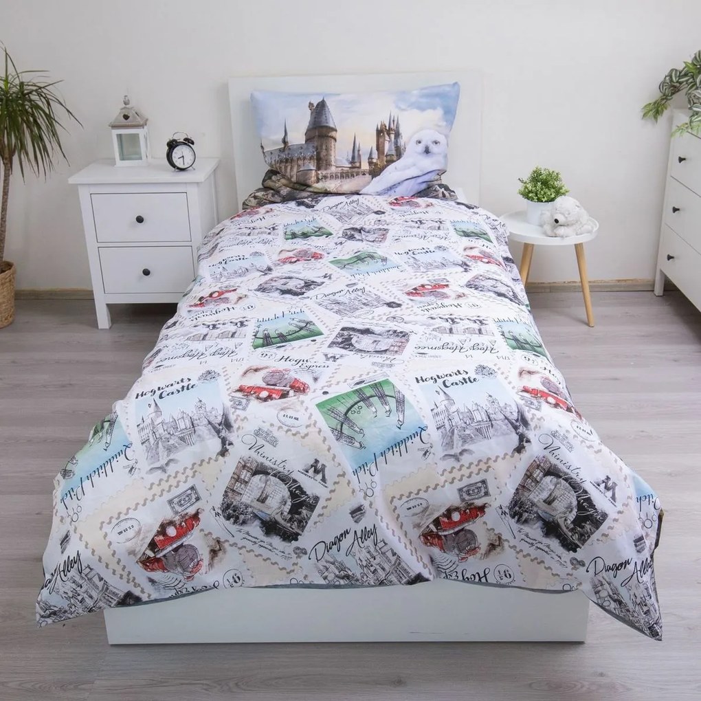 Jerry Fabrics Pamut ágynemű Harry Potter Hedwig 02, 140 x 200 cm, 70 x 90 cm