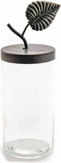 Amadeus Üveg tárolódoboz dekoratív záródással Flóra levél 30 cm