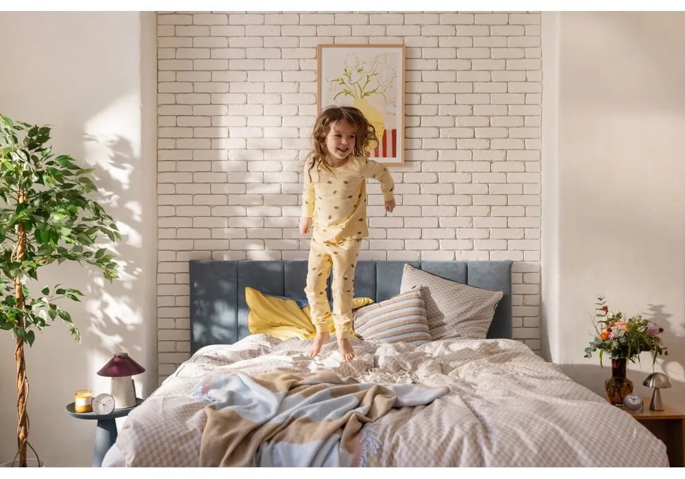 Kék ágyneműtartós boxspring ágy 180x200 cm Elva Bold Line – Bonami Selection