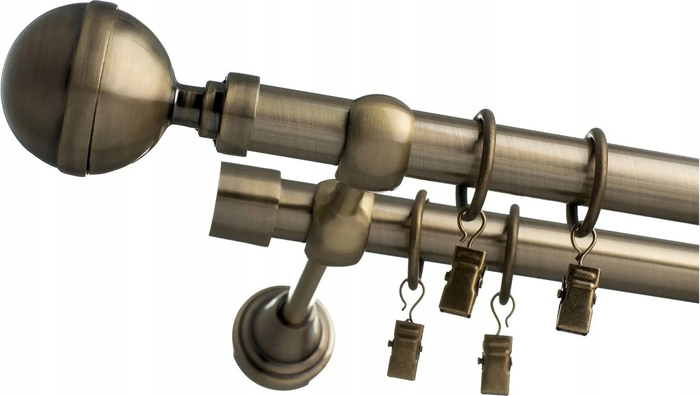 Dupla Függönykarnis Arany Antik 19+19mm 140cm Mintás