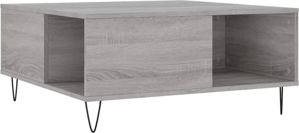 vidaXL szürke sonoma színű szerelt fa dohányzóasztal 80 x 80 x 36,5 cm
