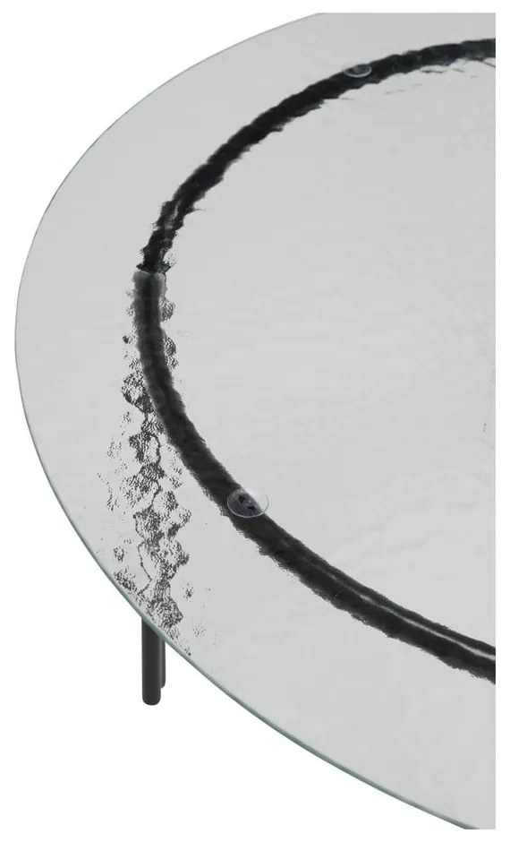 Fekete kerek dohányzóasztal üveg asztallappal ø 80 cm Orbit – Hübsch