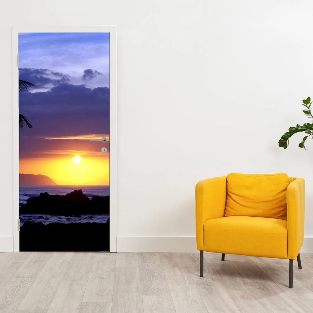 Fotótapéta ajtóra - Naplemente a tenger felett (95x205cm)