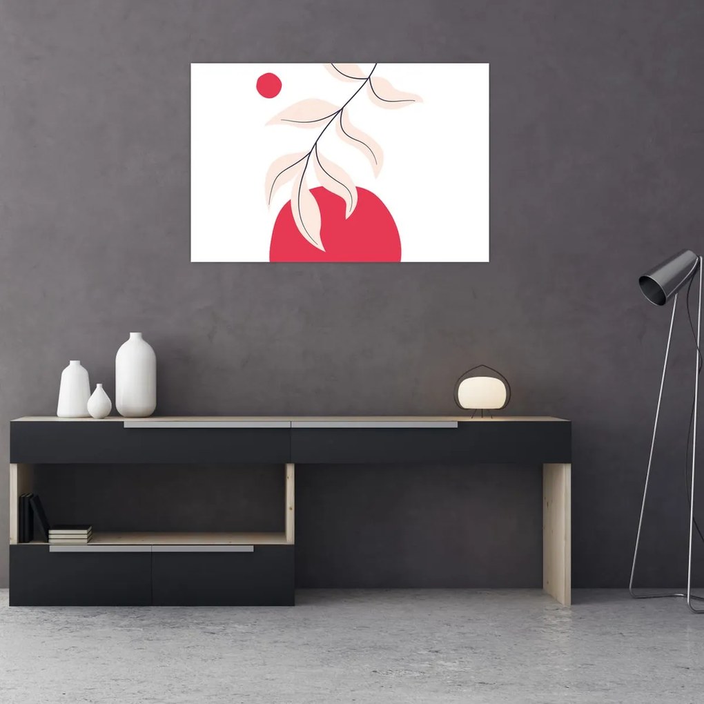 Kép - Rózsaszín virágos absztrakció N⁰2 (90x60 cm)
