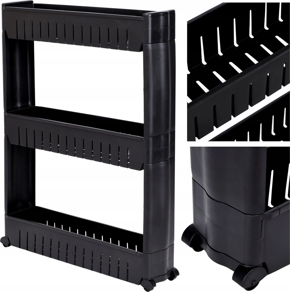 Fürdőszobai Polc Állvány 3 Polcos Szekrény Konyhai Polc Fürdőszoba Gurulós