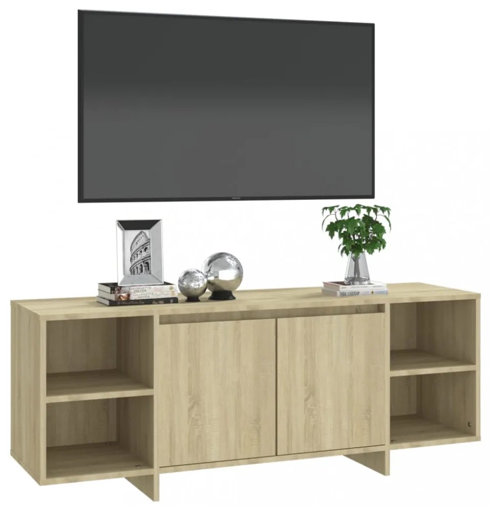 sonoma tölgy színű szerelt fa TV-szekrény 130x35x50 cm