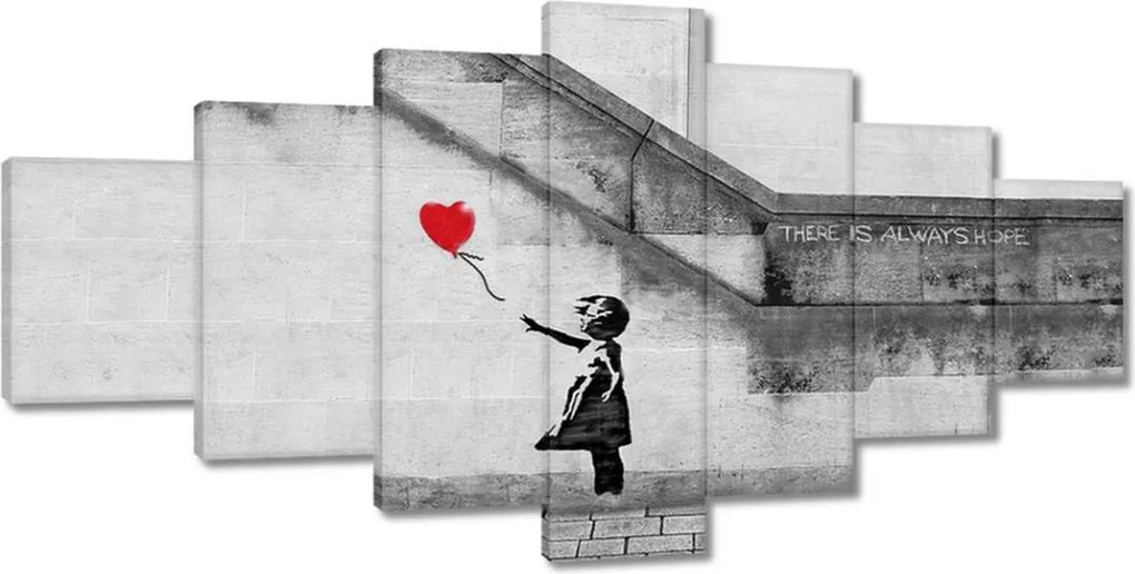 Vászonkép 210x100 Lány lufival