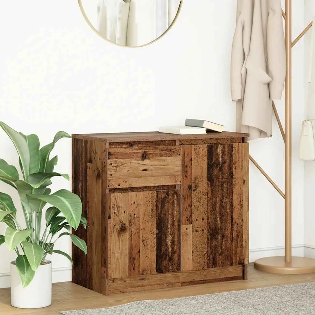 antik fa szerelt fa tálalószekrény fiókos 71x35x65 cm