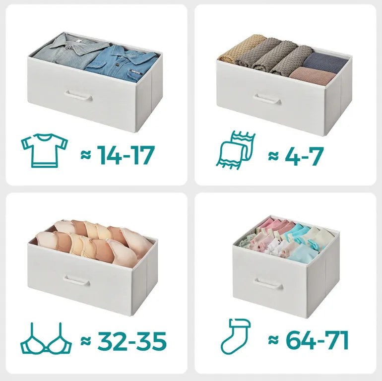 Komód fiókos dobozokkal FLEXIRO 98x85 cm, krémszínű