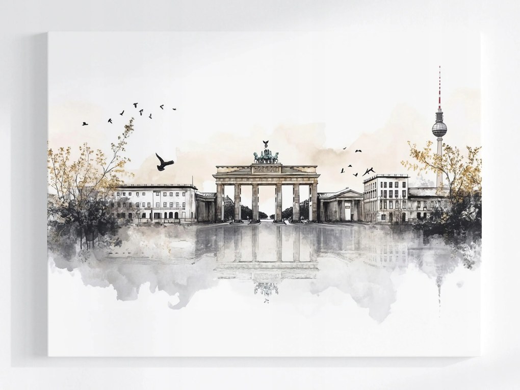 Vászonkép Canvas Város Panoráma Berlin Kapu Torony Tv Vázlat 100x75