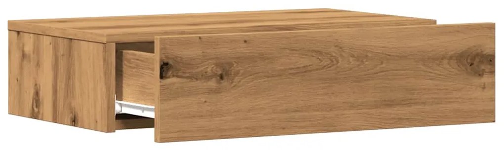 2 db kézműves tölgyszínű TV-szekrény LED-lámpákkal 60x35x15,5cm