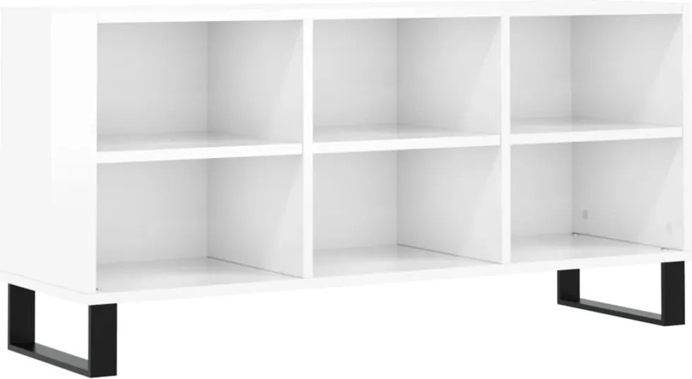 vidaXL fehér magasfényű szerelt fa TV-szekrény 103,5 x 30 x 50 cm