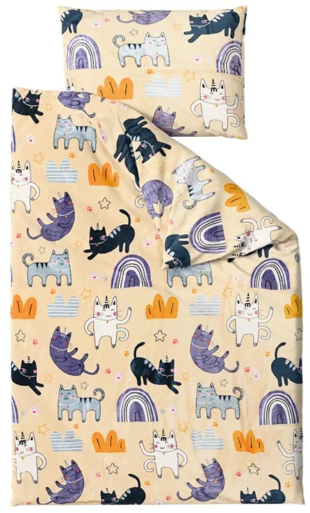 Mikroplüss ágynemű PURRSLEEP bézs Ágyneműhuzat mérete: 2 db 70 x 90 cm | 200 x 220 cm