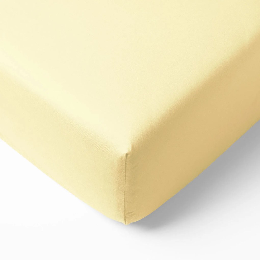 Goldea körgumis pamut lepedő - banán sárga 80 x 200 cm