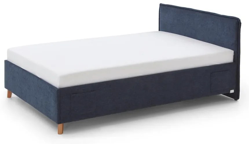 Sötétkék kárpitozott gyerekágy ágyrács nélkül 140x200 cm Fun – Meise Möbel