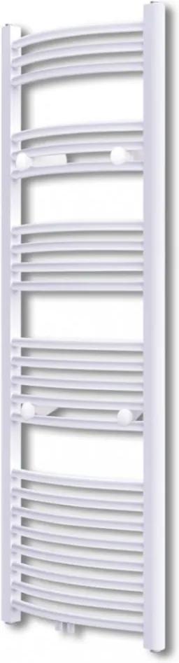 Fürdőszobai törölközőszárító radiátor központi fűtéssel oldalsó és középső csatlakozóval ívelt 500 x 1424 mm