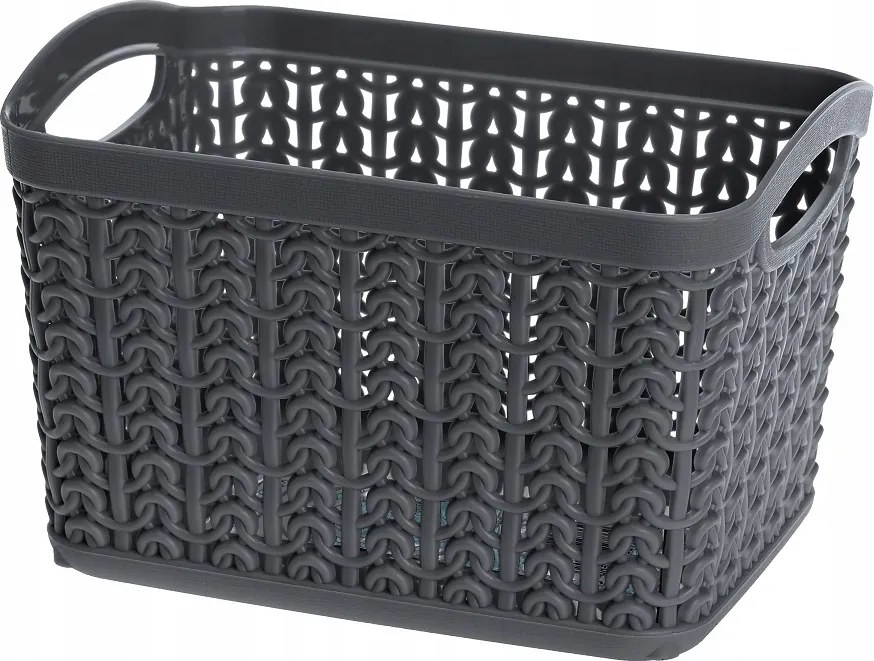 Kosár szürke rattan fonott rendszerező 10,8 x 16,5 x 12,2 cm univerzális