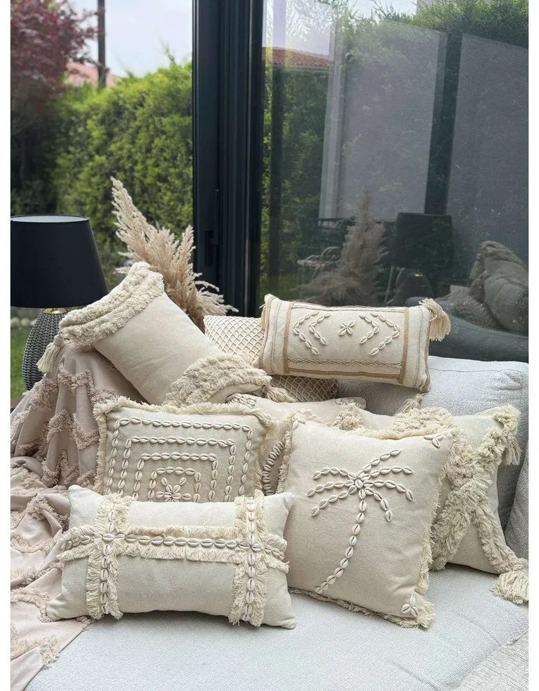 Pamut párnahuzat 43x43 cm Seashells – Mioli Decor