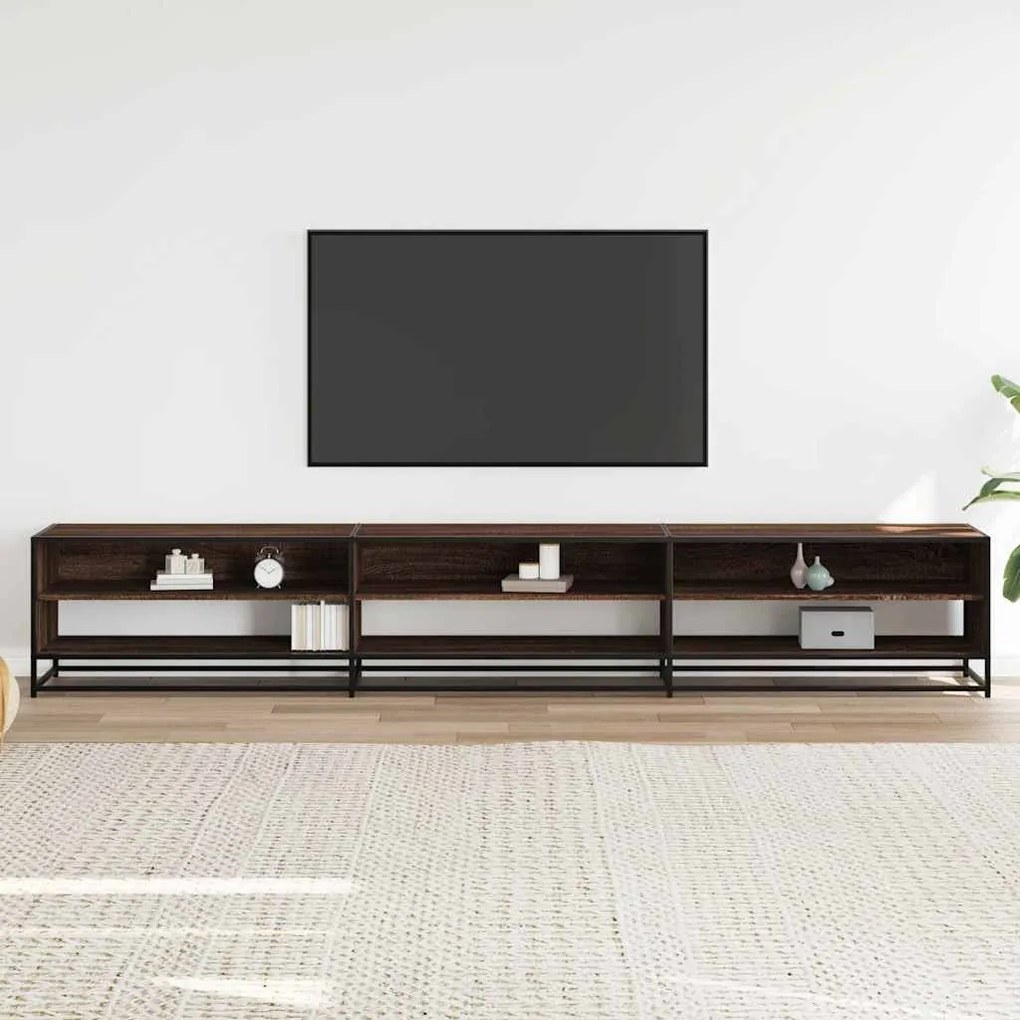 barna tölgy színű szerelt fa TV-szekrény 270 x 40 x 46 cm