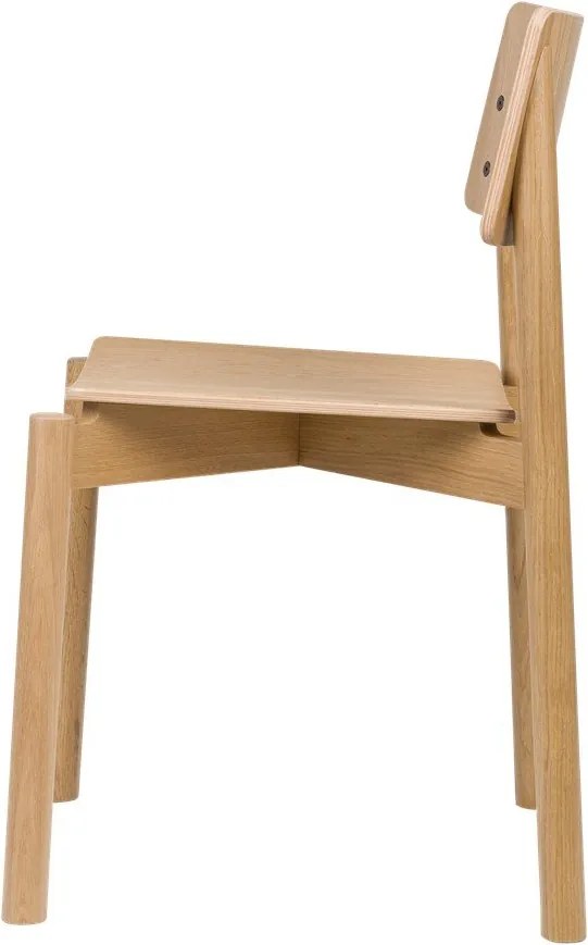 Natúr színű rakásolható étkezőszék tölgyfa dekorral Wem – noo.ma