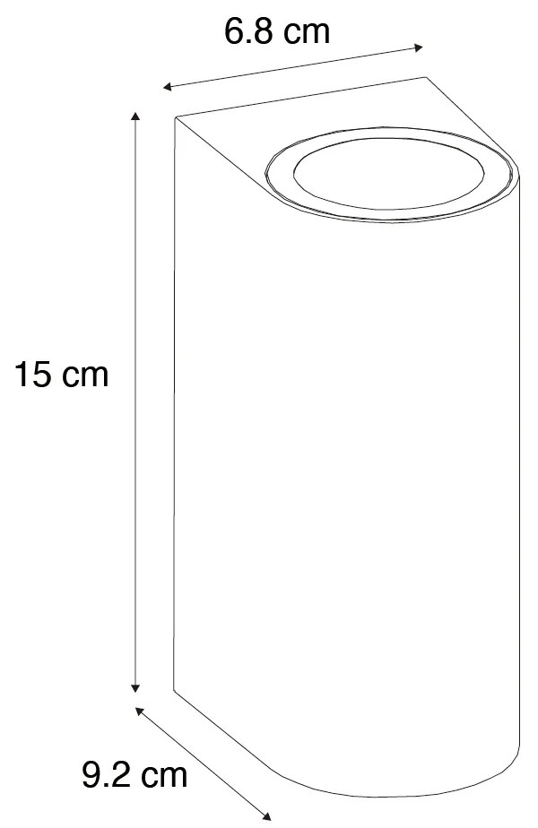 Modern kültéri fali lámpa fehér műanyag ovális 2-lámpás - Baleno