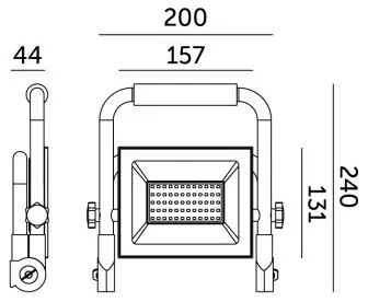 LED hordozható reflektor TIGRA LED/50W/4000K IP54 fekete/sárga