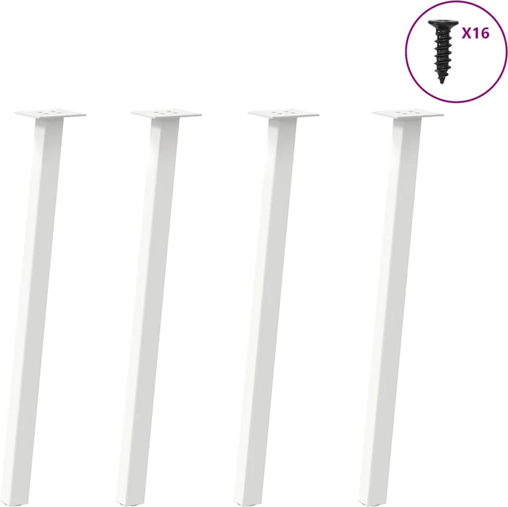 vidaXL 4 db fehér acél konzolasztal láb 72 cm