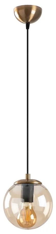 Aranyszínű függőlámpa üveg búrával ø 15 cm Efe – Opviq lights