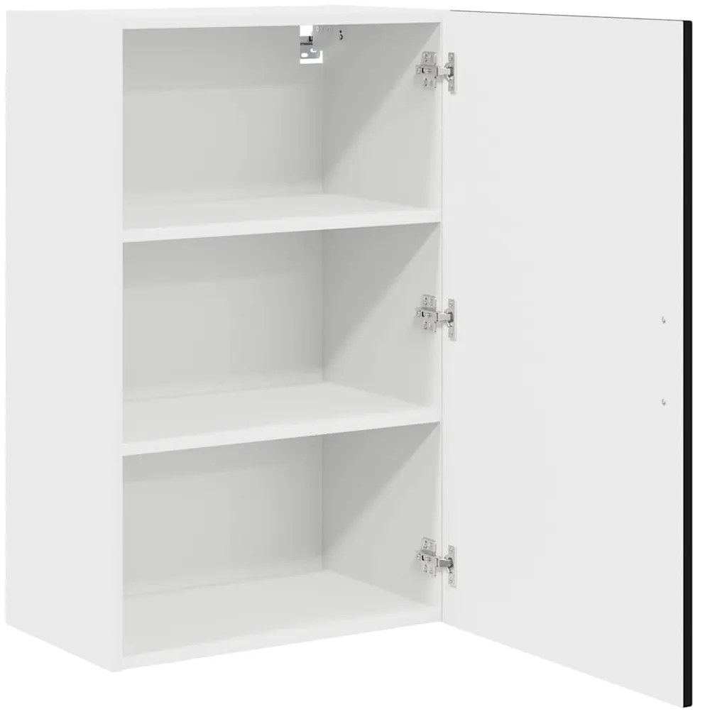 Fali konyhaszekrény polcokkal Fekete 50 x 31 x 80 cm Faanyag