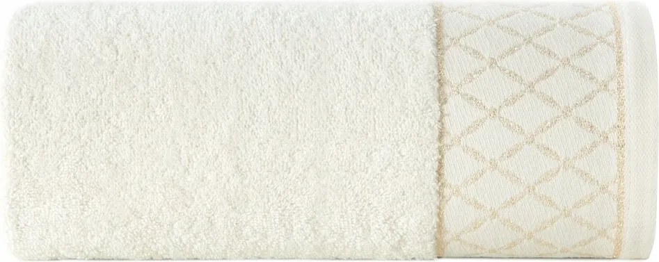 Layla pamut törölköző 70x140 Eurofirany krémszínű fényes bordó