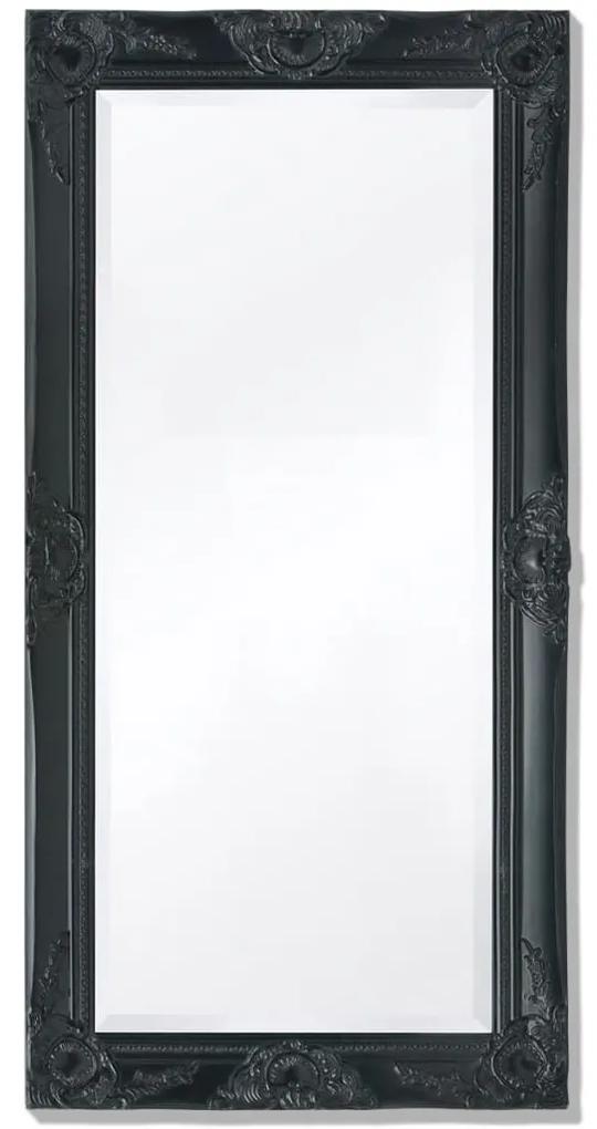 vidaXL 100x50 cm fekete barokk stílusú fali tükör