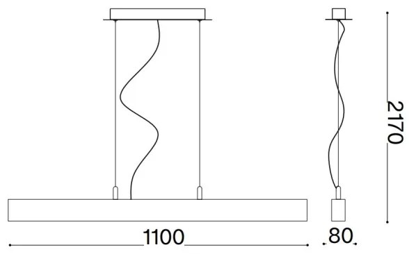 Ideal Lux - LED Csillár zsinóron CRAFT LED/32W/230V CRI 90 bükkfa