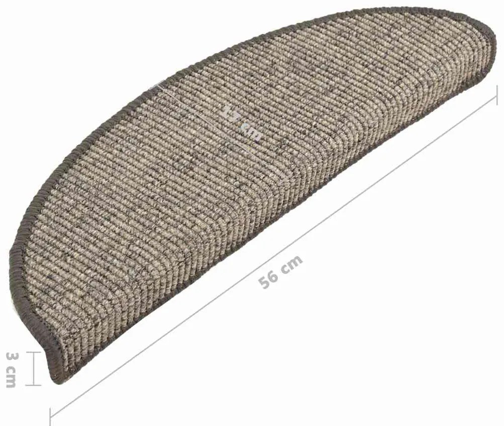 15 db bézs-szürke öntapadó lépcsőszőnyeg 56x17x3 cm