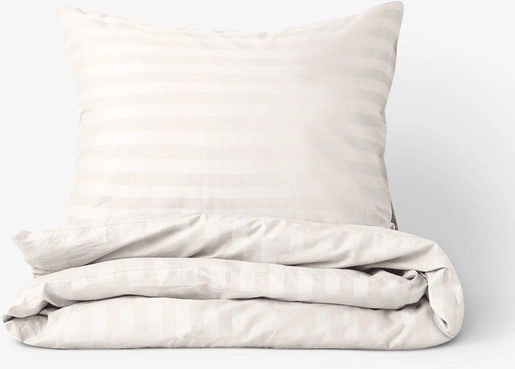 Goldea damaszt ágyneműhuzat - krémszínű csíkos 140 x 200 és 70 x 90 cm