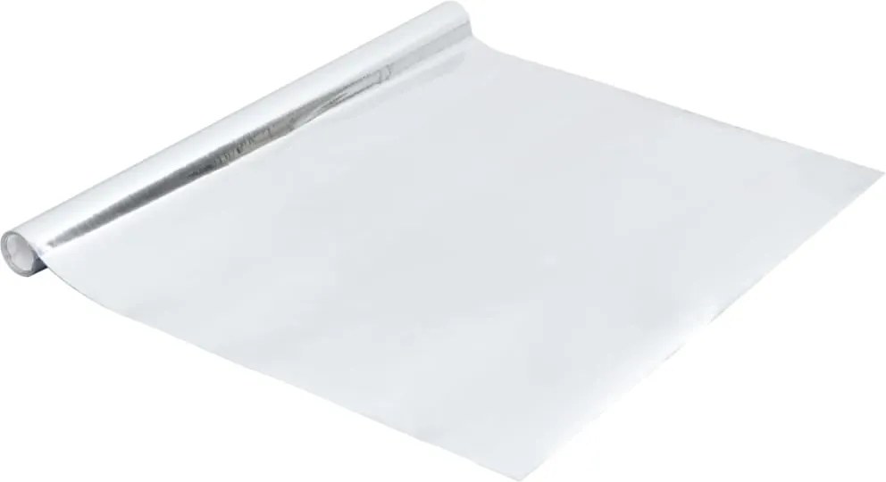vidaXL magasfényű ezüst öntapadó PVC bútorfólia 500 x 90 cm