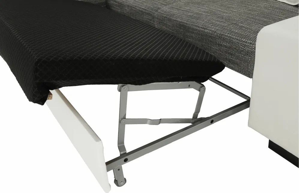 Ülőgarnitúra, fehér/szürke melír, balos, MINERVA