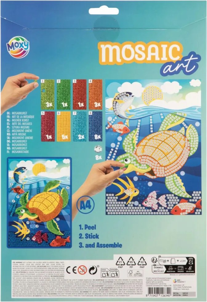 Óceán Animals csillámos habszivacs mozaikos kreatív szett
