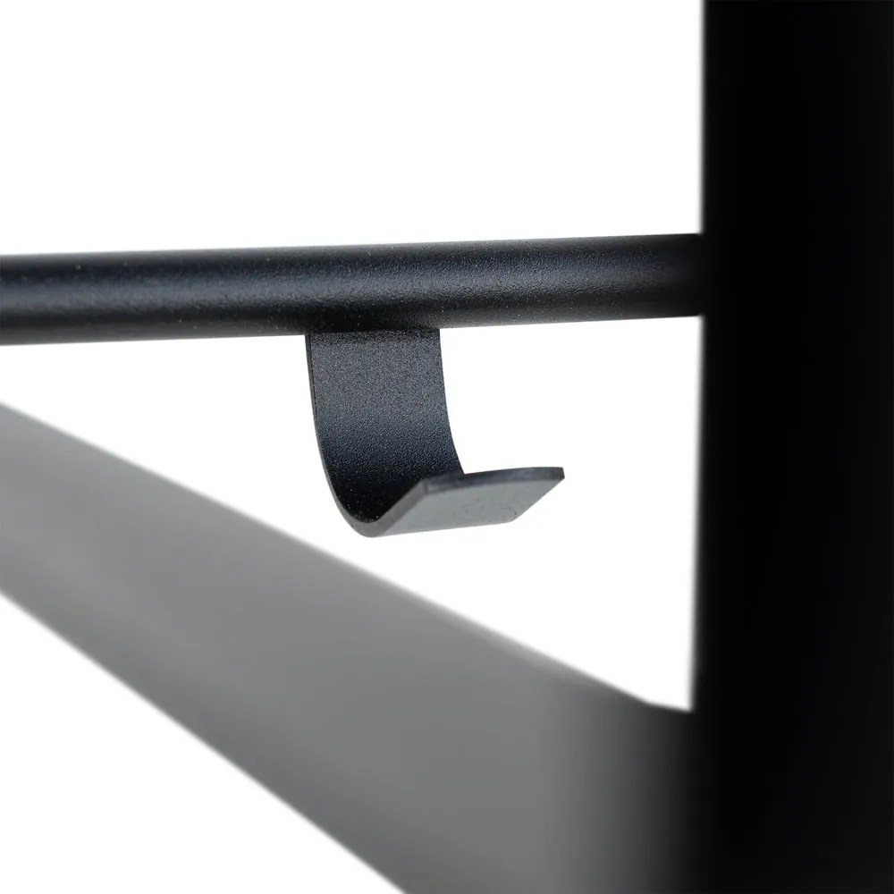 Fekete fém fali fogas polccal Rex – Spinder Design