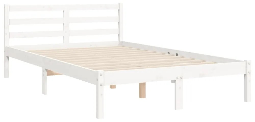 fehér tömör fa ágykeret fejtámlával 120 x 200 cm