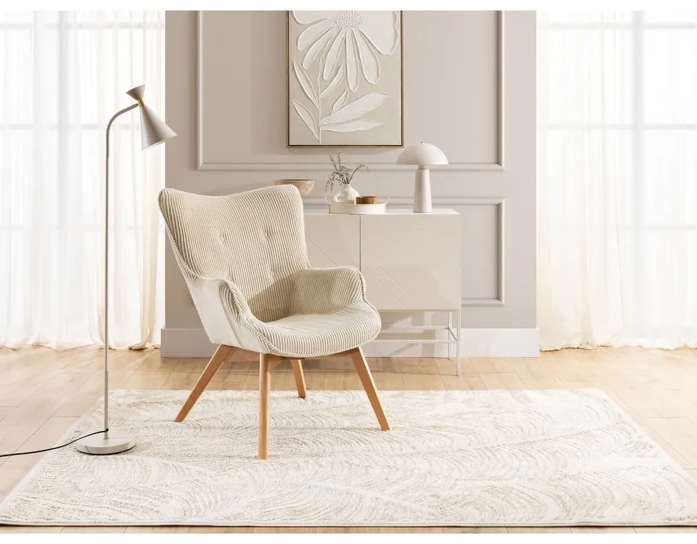 Bézs kordbársony fotel Niko – Ropez