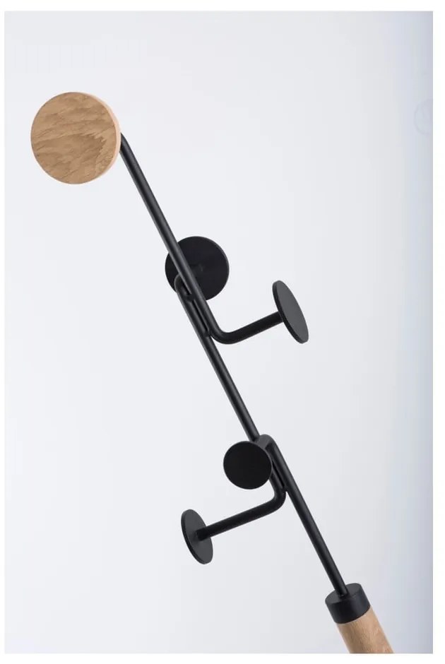 Hook tömör tölgyfa állófogas fekete elemekkel - Gazzda