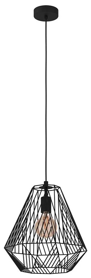 Eglo 43692 - Csillár zsinóron STYPE 1xE27/40W/230V fekete